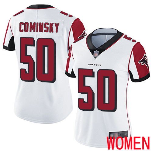 Atlanta Falcons Limited White Women John Cominsky Road Jersey NFL Football #50 Vapor Untouchable